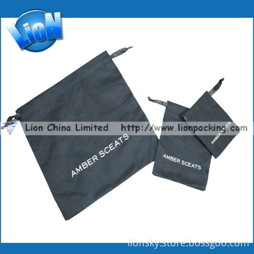 Delicate Various Small Size Customized Gifts Jewelry Black Fabric Cotton Pouch